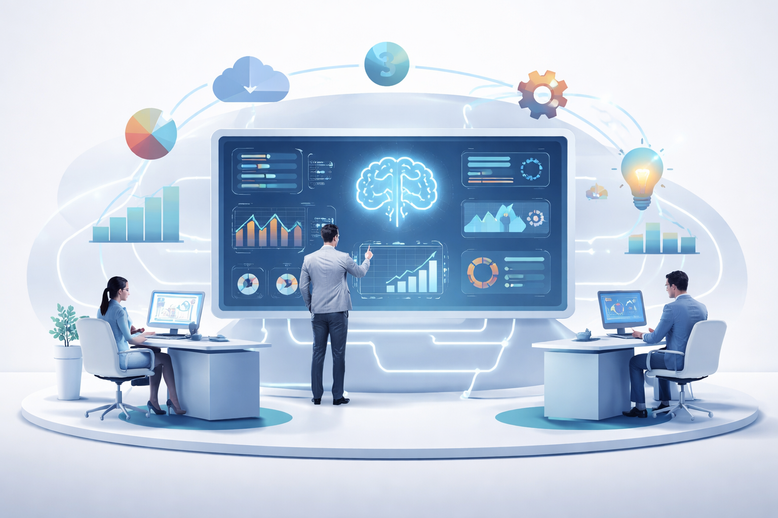 AI-powered real-time decision support dashboard helping teams monitor operations, simulate scenarios, and make data-driven decisions instantly