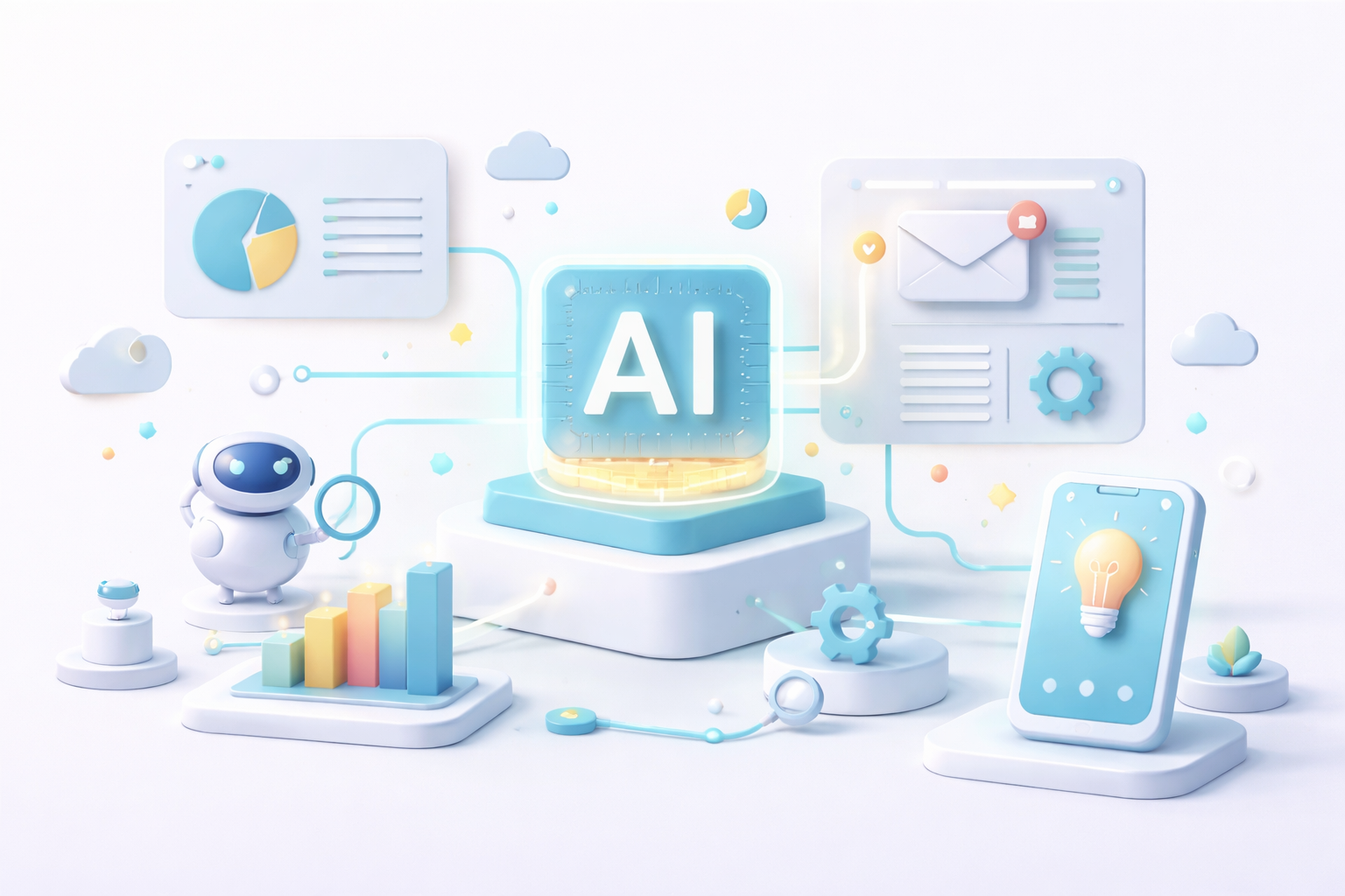 Visual representation of underrated AI tools helping modern business teams automate tasks, improve productivity, and work smarter