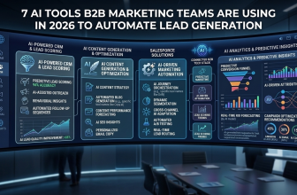 AI-powered B2B lead generation tools dashboard showing marketing automation and predictive analytics