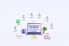 Minimal workspace illustration showcasing seven underrated collaboration tools including Slite, Twist, Whimsical, ClickUp Whiteboards, Miro, Loom, and Fibery connected around a laptop promoting asynchronous work and fewer meetings.