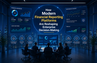 Modern financial reporting dashboard with AI-powered analytics and enterprise insights.