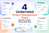 Illustration highlighting four underrated project management tools for modern teams.