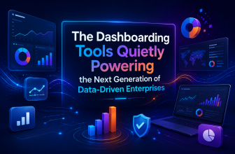 Dashboarding tools visualizing enterprise analytics and business intelligence.